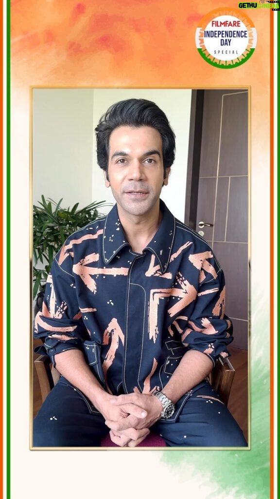 Rajkummar Rao Instagram - #BeTheChange: Here’s a very Happy Independence Day wish from none other than #RajkummarRao! 🇮🇳 #IndependenceDay #IndependenceDay2023 #freedom #IndianFlag #Indians #Celebrating77 #ProudToBeIndian #IndiaAt77 #ProudIndian #LadamBadhaoIndia #Tricolor #AsIndia #JaiHind