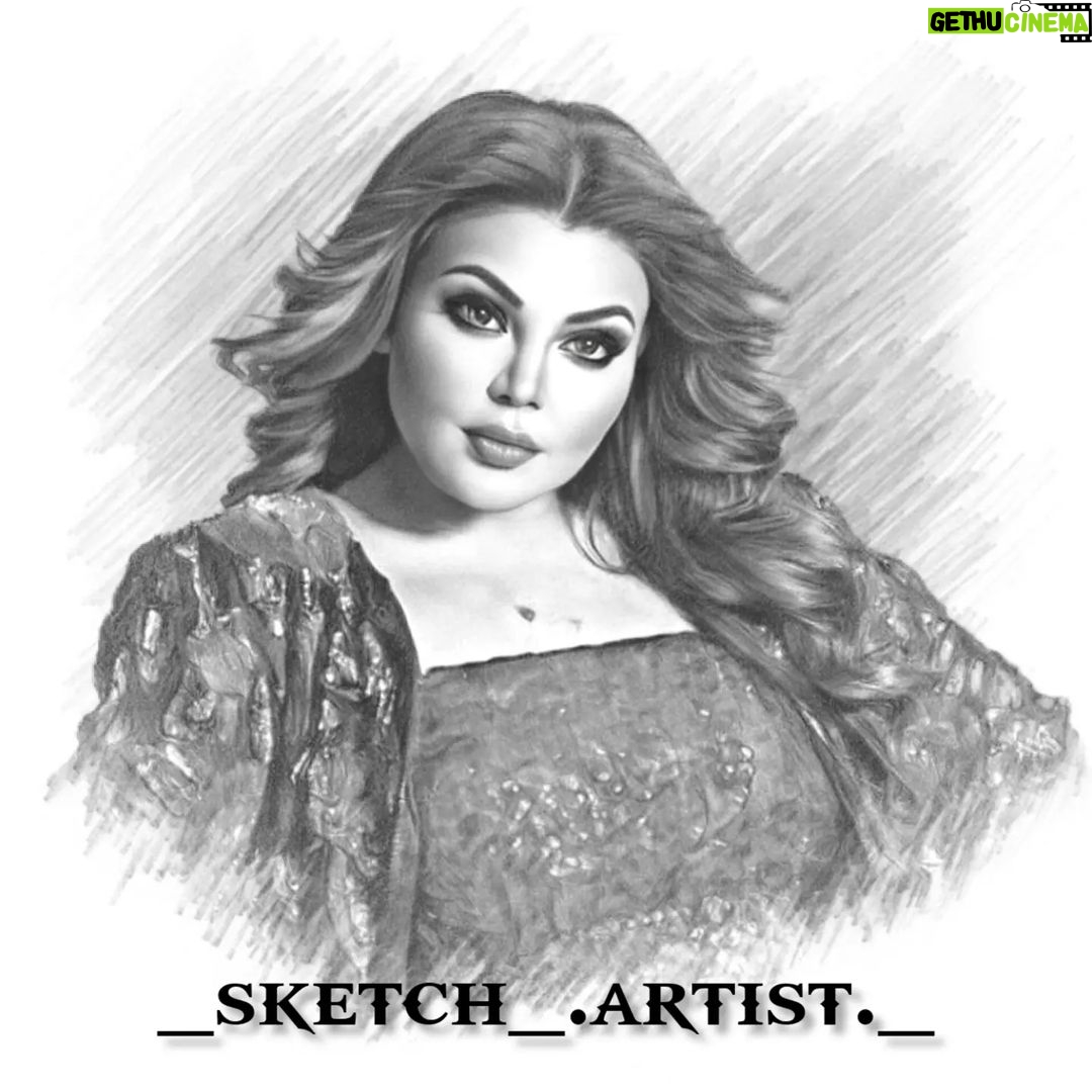 Rakhi Sawant Instagram - DM FOR THIS SKETCH ART😍 ONLY PAID ☺ SKETCH BNANE KE LIYE DM FAST