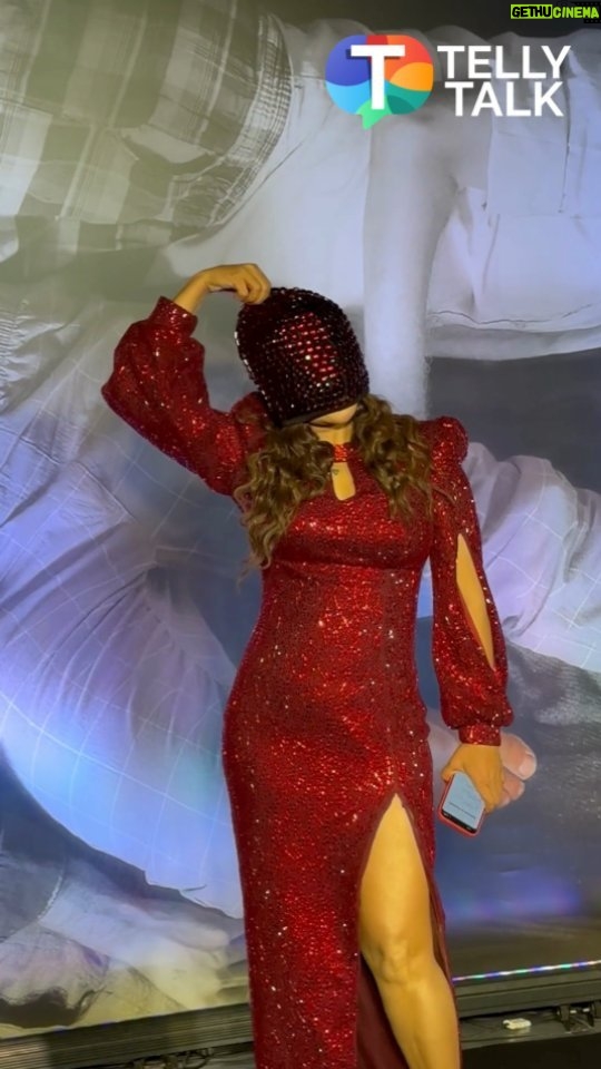 Rakhi Sawant Instagram - Aap bhi sochre honge ki kon hai ye mask ke piche, right? Haha, ye koi aur nahi balki #RakhiSawant hai! 😍 Isn't she looking absolutely gorgeous in this red dress? ✨ #tellytalk #tellytalkIndia #rakhisawant #rakhiji #celeb