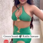 Rakhi Sawant Instagram - Rakhi Sawant killer moves is bigger than a Diwali bomb 💣🔥 #rakhisawant #boldlook #greentrends #celebrity