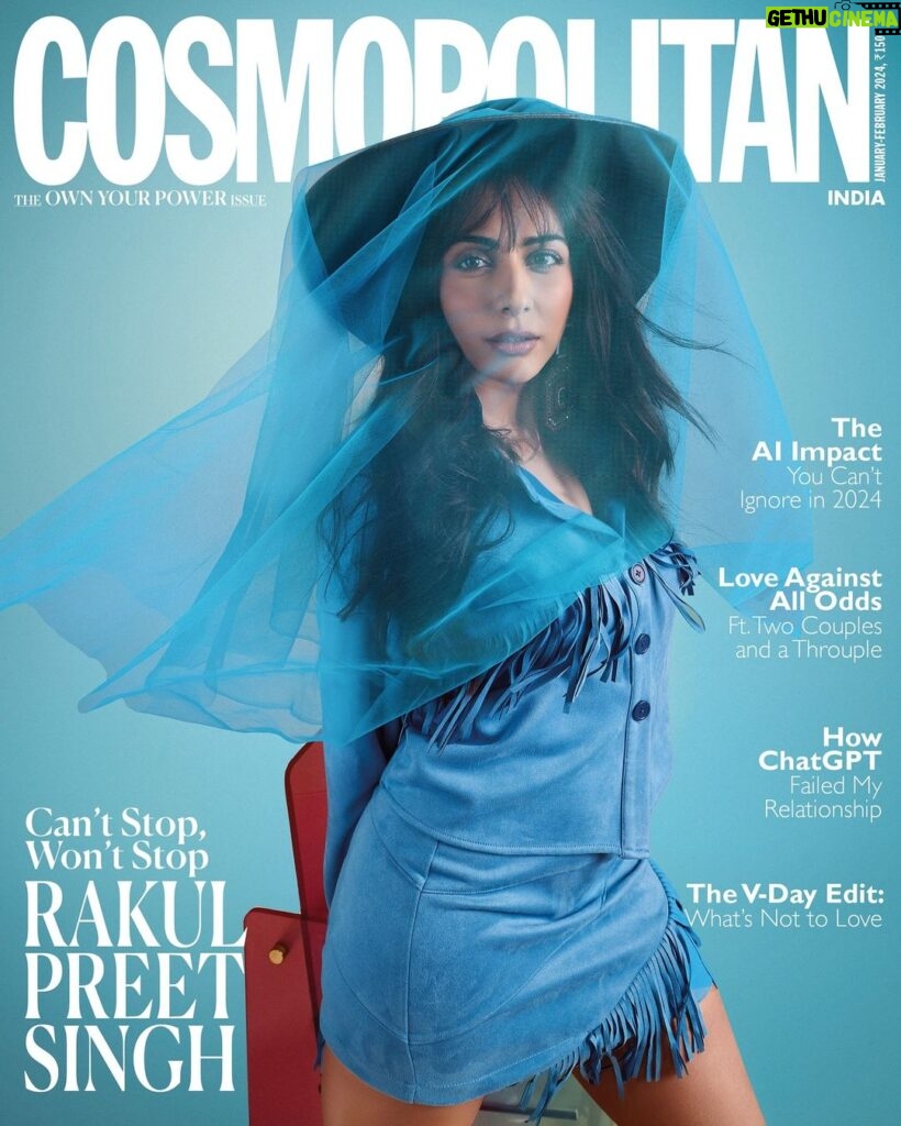 Rakul Preet Singh Instagram - The extremely versatile, effortless, and ethereal Cover star Rakul Preet Singh (@rakulpreet), gets up close and personal with Cosmopolitan India about her Army upbringing, why she does not fear failure and how she keeps herself grounded. Excerpts from the interview below: As our conversation flows and Rakul settles into the call on the other end, we don’t realise how quickly time doubles up to give me a 45-minute peek into Rakul’s universe—her growing-up years, her very grounded and solid upbringing rooted in the Army way of life and discipline, her single-minded focus, her love for her craft, making it on her own with no film pedigree to cushion the fall, her love and her hunger to do extraordinary work as an actor and creative force—who can’t stop, won’t stop carving a niche for herself in an industry where sustaining requires more method than madness. To read the full cover interview, grab a copy of Cosmopolitan India’s Jan-Feb issue, out on stands now. Editor / Interview: Pratishtha Dobhal (@pratishtha_dobhal) Digital Editor: Sonal Ved (@sonalved) Cover Design: Mandeep Singh (@mandy_khokhar19) Photographer: Shivamm Paathak (@shivamm_paathak) Stylist: Namita Alexander (@namitaalexander) Editorial Coordinator: Shalini Kanojia (@shalinikanojia) Hair: Aliya Shaik (@aliyashaik28) Make-up: Salim Sayed (@im__sal) Styling Assistant: Simran Nakra (@simrannakraa) Fashion Intern: Krisha Dedhia (@krishadedhia13) On Rakul: Jacket and skirt, Vero Moda @veromodaindia; Boots, Mania Walker (@maniawalker); Earrings, Q is by Ashmeet (@qisbyashmeet); Rings, Minerali (@minerali_store); Multi-coloured chair, Studio Aurawala (@studio.aurawala) #CosmopolitanIndia #Coverstar #JanFebIssue