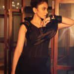 Rakul Preet Singh Instagram - Not in a mood to caption 😜🖤 Outfit @gauravguptaofficial Handcuffs @radhikaagrawalstudio Footwear @charleskeithofficial Styled by @anshikaav Assisted by @bhatia_tanisha Makeup @im__sal Hair @aliyashaik28 Shot by @vievekdesai