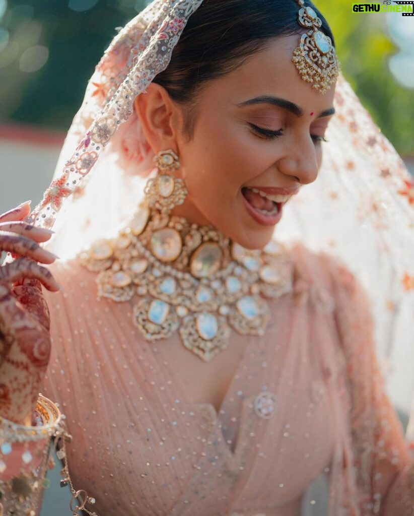 Rakul Preet Singh Instagram - We always dreamt of a fairytale wedding and Thankyouuuu @taruntahiliani for making that a reality .. you captured our personalities so beautifully through the essence of our outfits .. love and only love for you and your team 💕 special mention to mansha for all the warmth she gave us and our families 💕💕 #ttfamily