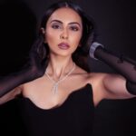 Rakul Preet Singh Instagram - Black is mystery 🖤 Outfit @stada_couture Jewellery @notandas_jewellers Gloves @labelankitajain Footwear @rossobrunelloofficial Styled by @anshikaav Assisted by @bhatia_tanisha Makeup @im__sal Hair @aliyashaik28 Shot by @deepak_das_photography