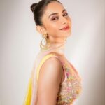 Rakul Preet Singh Instagram – Blush tones 🌸 

Outfit @monikanidhii

Jewellery @sanzanyjewels

Styled by @anshikaav
Assisted by @bhatia_tanisha
Makeup @im__sal
Hair @aliyashaik28
Shot by @deepak_das_photography