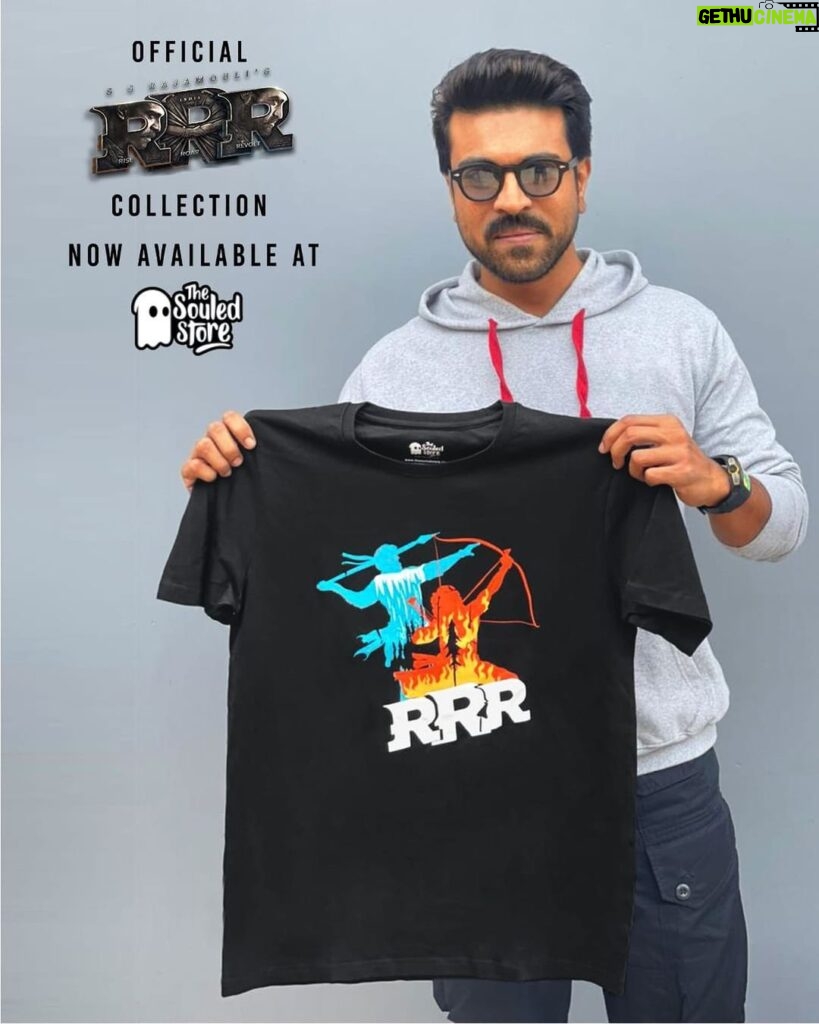 Ram Charan Instagram - RRR is here, and we can't wait for you fans to catch it on the big screen in all its glory! Join us on this epic journey, wearing some of these magnificent designs available now, only on The Souled Store. Go follow @thesouledstore and 5 lucky winners will get exciting gift vouchers!