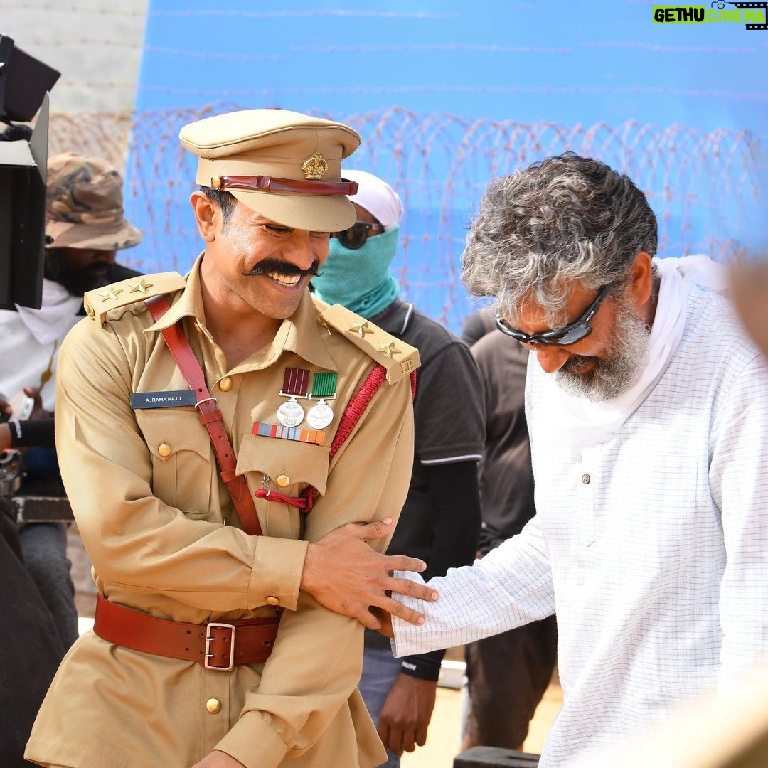 Ram Charan Instagram - I look up to him in many ways & admire the strength he portrays through his simplicity. Happy birthday Rajamouli Garu. @ssrajamouli 🎉❤️🎂