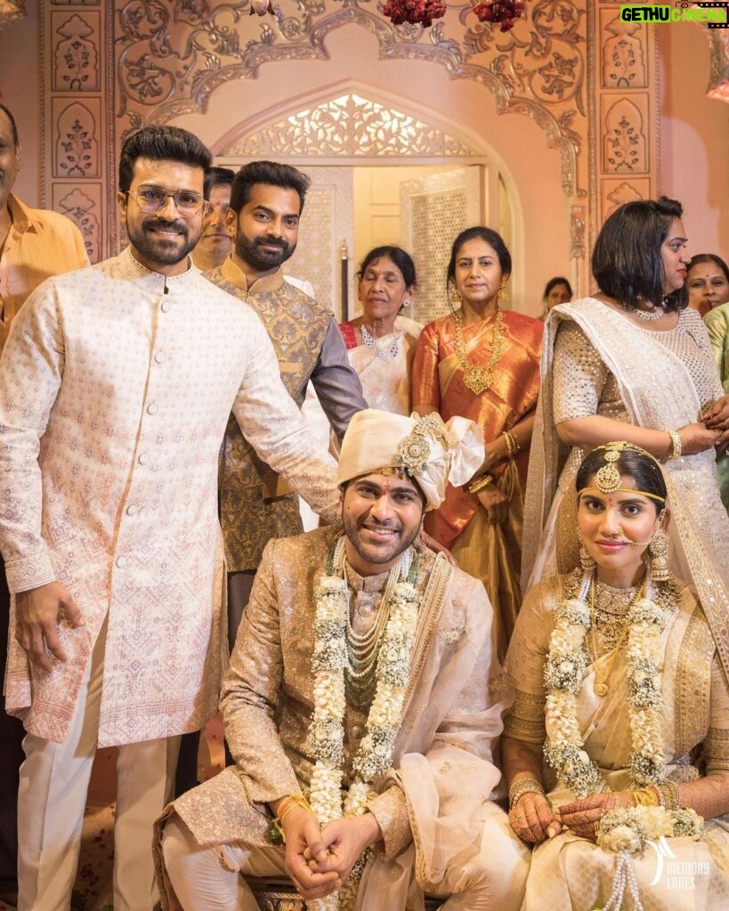 Ram Charan Instagram - Dearest @ImSharwanand and Rakshitha congratulations on embarking on a new chapter in life! May it be filled with joy and happiness ❤️🤗