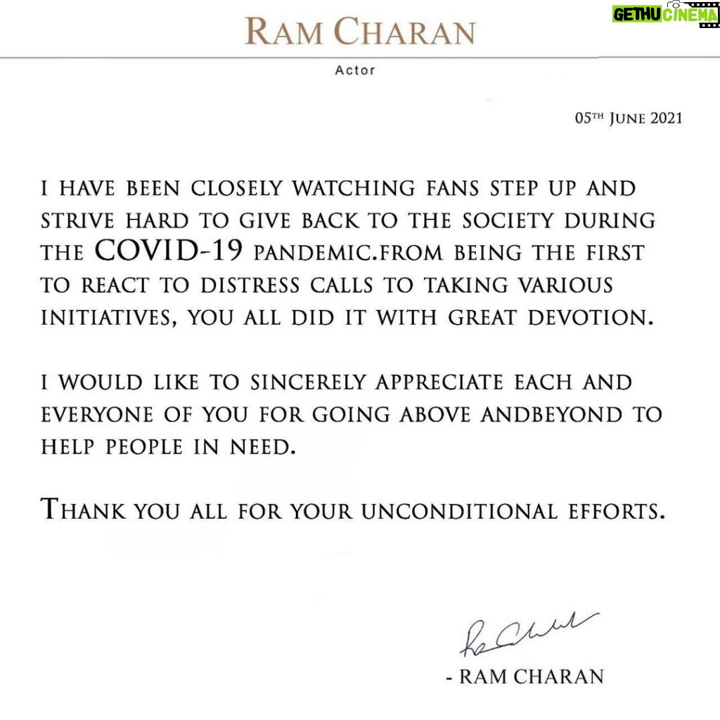 Ram Charan Instagram -