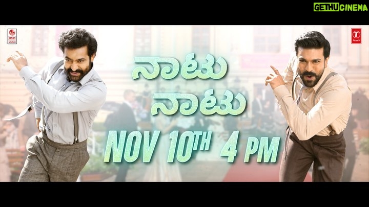 Ram Charan Instagram - #RRRSecondSinglePromo is here… Full song at 4 PM, Tomorrow. #NaatuNaatu #NaachoNaacho #NaattuKoothu #HalliNaatu #Karinthol #RRRMovie @ssrajamouli @jrntr @ajaydevgn @aliaabhatt @oliviakmorris @alison_doody @thondankani @dvvmovies @RRRMovie