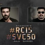 Ram Charan Instagram - Excited to be a part of Shankar Sir's cinematic brilliance produced by Raju garu and Shirish garu. Looking forward to #RC15 ! @shanmughamshankar @srivenkateswaracreations #SVC50