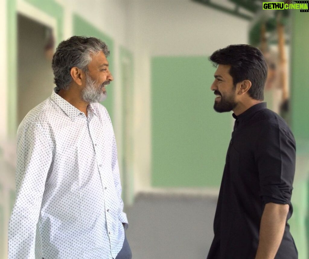 Ram Charan Instagram - Critics are loud, but his Success is LOUDER!! Happy Birthday to my mentor @ssrajamouli garu 🥳lots of love!!