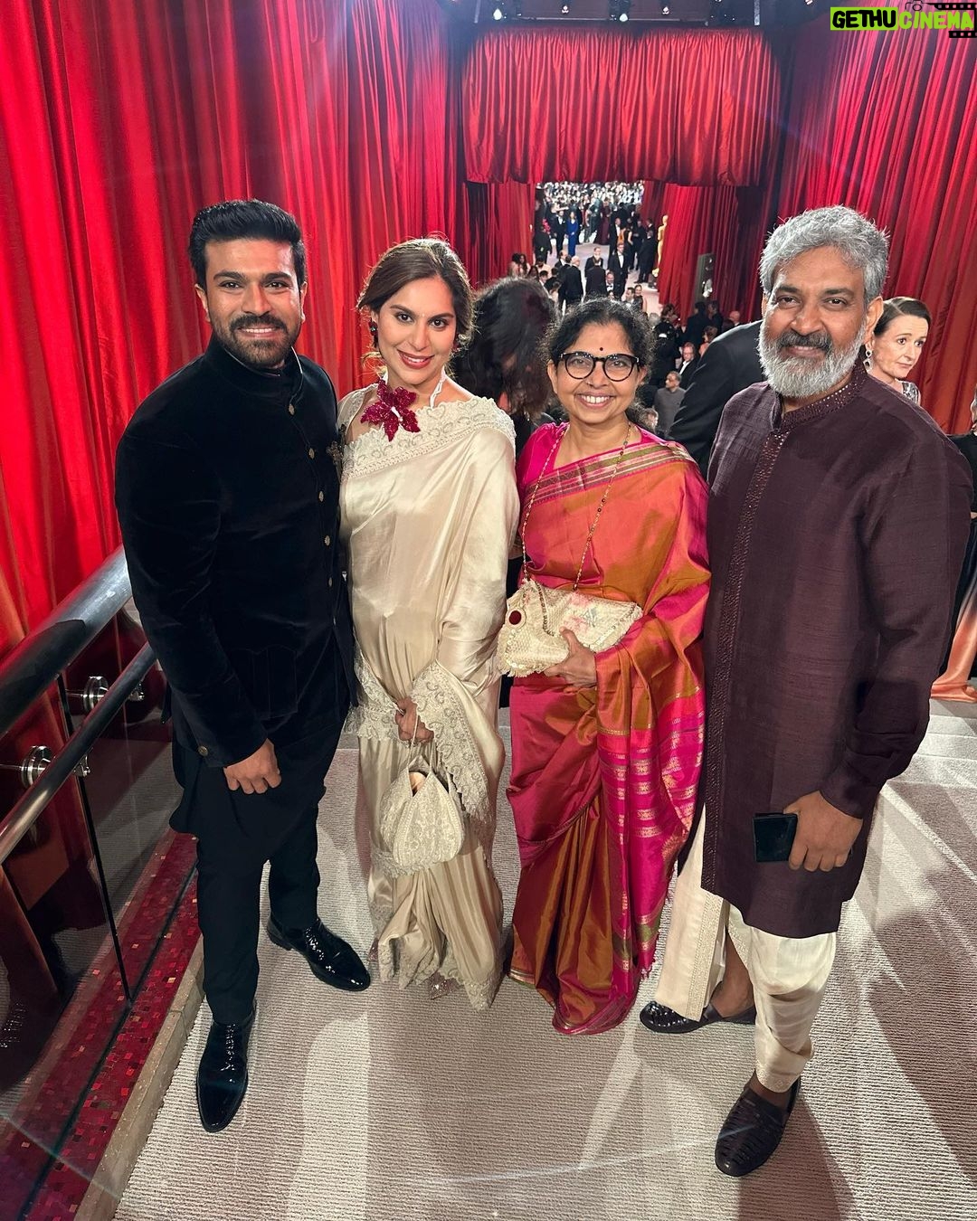 Ram Charan - 2.2 Million Likes - Oscar Love ❤️
#oscar2023
Thank you @ssrajamouli Garu & family
We are here for India 🇮🇳 #jaihind
Dream team
@nikitajaisinghani for styling ram
@sandysartistry hair and make up
@jayantireddylabel my saree
@binagoenkaofficial my exquisite jewels
@arifminhaz photos
@magic.energy spiritual balance
@swamynathkorlapati & @prashanthkunchapu biggest support.