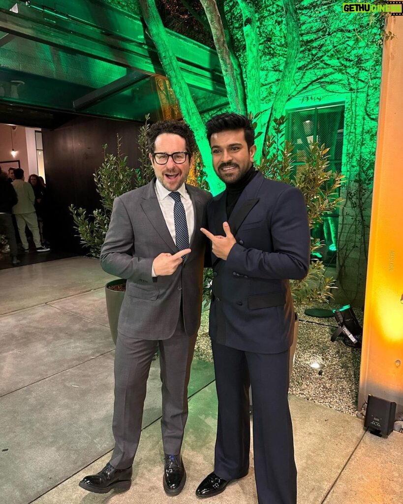 Ram Charan Instagram - Had the privilege of meeting JJ Abrams today. Thank you sir for inviting me this evening. I’m a big fan of your work. @jjabramsofficial