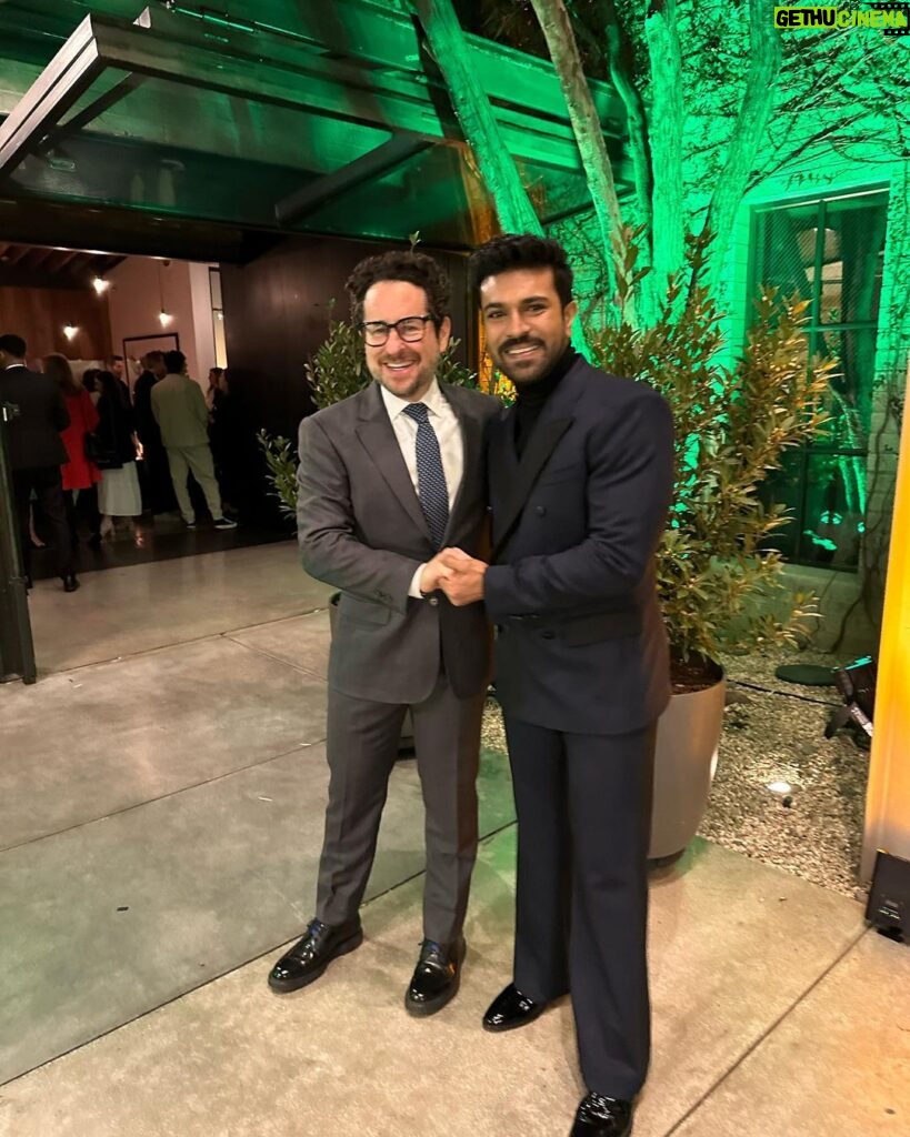 Ram Charan Instagram - Had the privilege of meeting JJ Abrams today. Thank you sir for inviting me this evening. I’m a big fan of your work. @jjabramsofficial