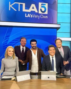 Ram Charan Instagram - Soaking in the LA vibe ! 
Thank you @ktla_entertainment for having me. 
@rrrmovie back in theatres all across the United States starting March 3, catch us on the big screen once again.