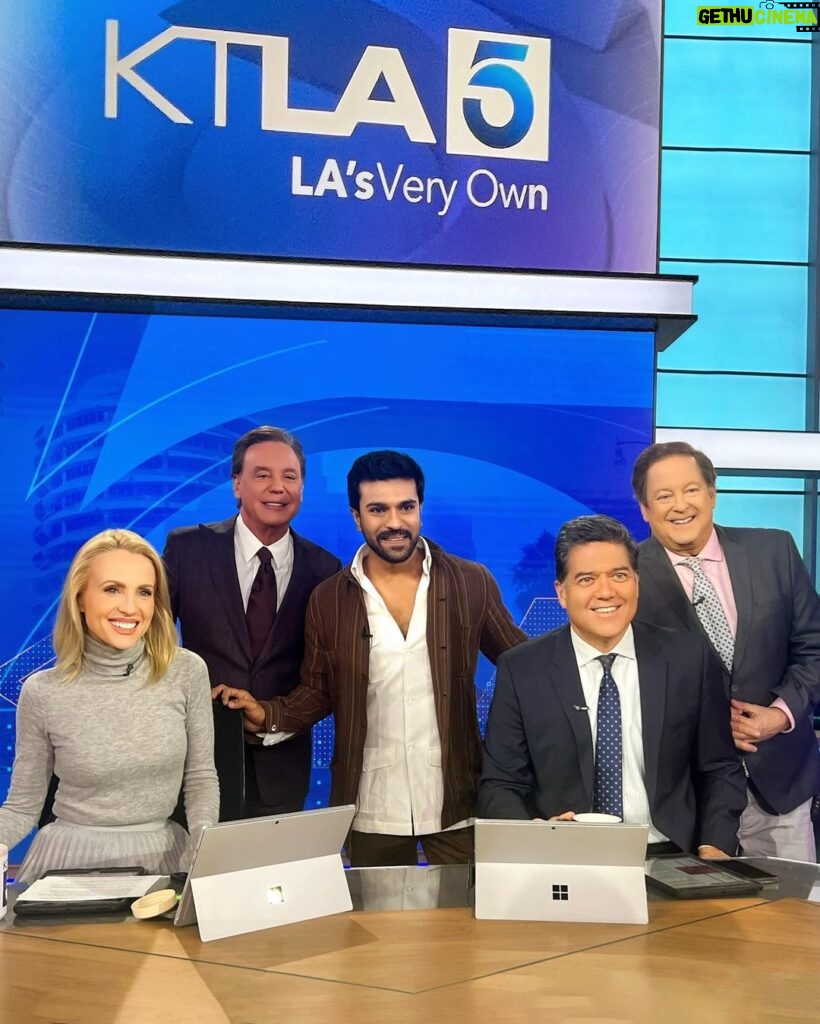 Ram Charan Instagram - Soaking in the LA vibe ! Thank you @ktla_entertainment for having me. @rrrmovie back in theatres all across the United States starting March 3, catch us on the big screen once again.
