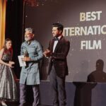 Ram Charan Instagram - Honoured to be representing Indian Cinema at the Hollywood critics awards along with @ssrajamouli and MM.Keravani garu. I’m proud of the recognition we received as team RRR tonight. Thank you for having me as a presenter & Angela Bassett, I’m looking forward to my selfie with you soon.@RRRmovie @HCACritics 2023. Shot by :- @arifminhaz styled:- @nikitajaisinghani @tomford
