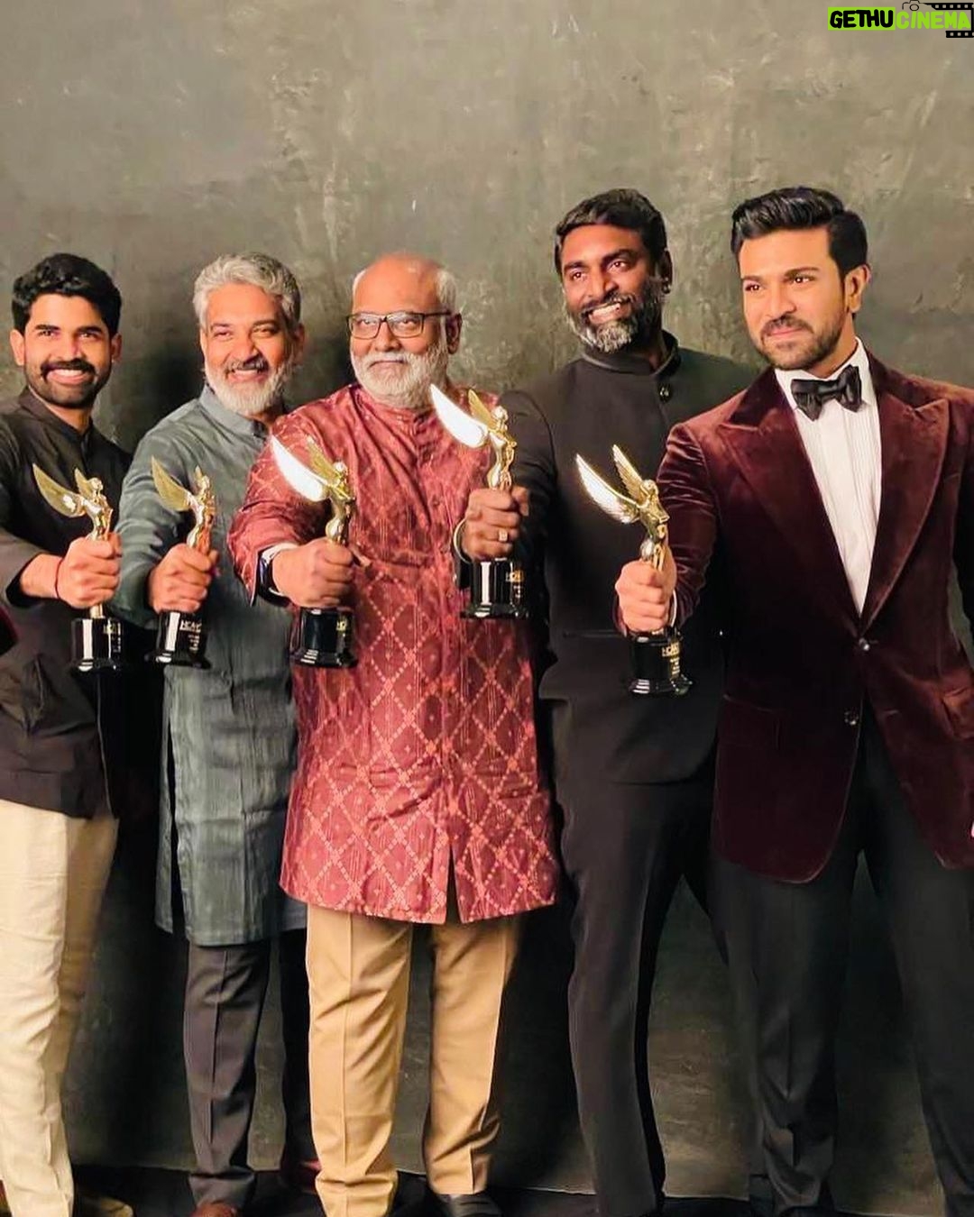 Ram Charan - 2.4 Million Likes - Honoured to be representing Indian Cinema at the Hollywood critics awards along with @ssrajamouli and MM.Keravani garu. I’m proud of the recognition we received as team RRR tonight. Thank you for having me as a presenter & Angela Bassett, I’m looking forward to my selfie with you soon.@RRRmovie @HCACritics 2023. Shot by :- @arifminhaz styled:- @nikitajaisinghani @tomford