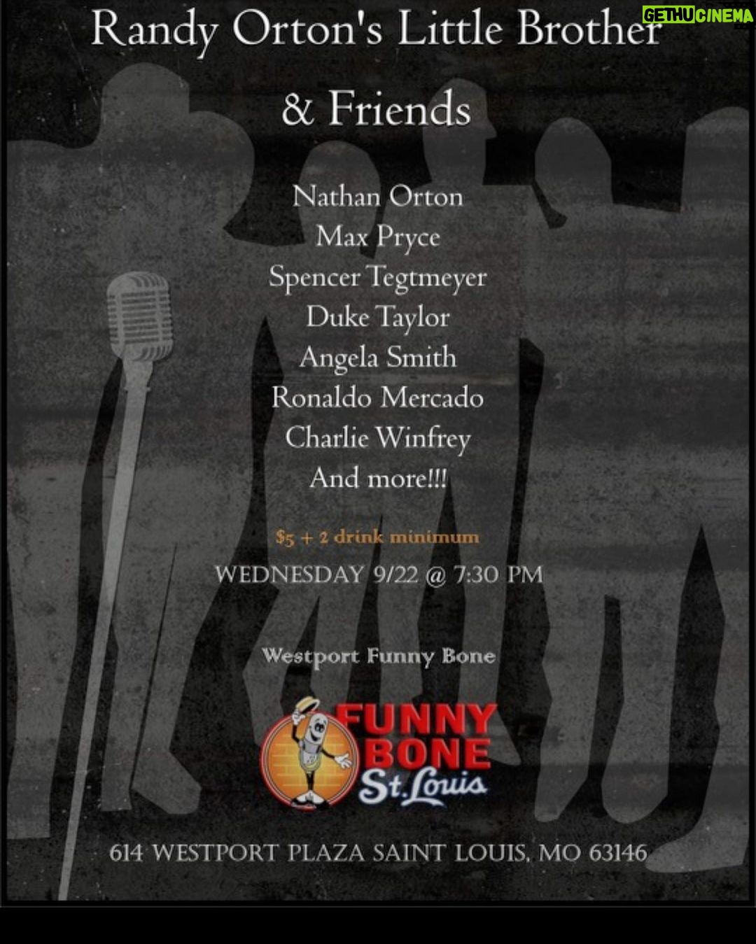 Randy Orton Instagram - My bro @nathanortonnyc is producing/hosting a comedy show featuring some of his favorite St. Louis Comics. If you’re in town on 9/22 get yourself a ticket. I’m biased, but I believe Nathan is one of the funniest people you’ll ever see live! @stlfunnybone #stlouiscomics