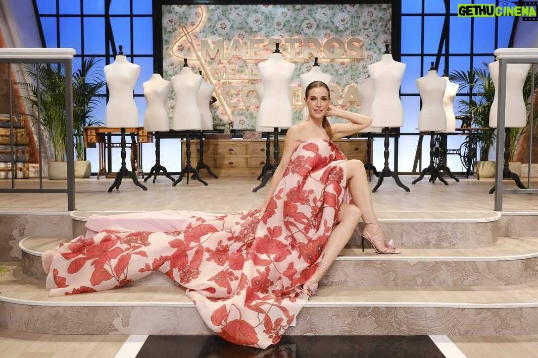 Raquel Sánchez Silva Instagram - Y para terminar el repaso a los looks del programa 1 de @maestroscostura, el vestido de la apertura! Un magnífico palabra de honor de @the2ndskinco con zapatos de @mrjuanvidal y joyas de @isidorohernandezjoyas . El martes volvemos con un vestido muy diferente : 20 kilos de peso y una auténtica máquina de tortura.😀🥹😂😂. No os lo perdáis!!