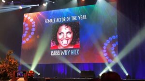 Rarriwuy Hick Instagram - This just happened a few nights ago 💕🎉 🦋 
@dreamtimeawards 
I feel so humbled and honoured by this beautiful gift x😘