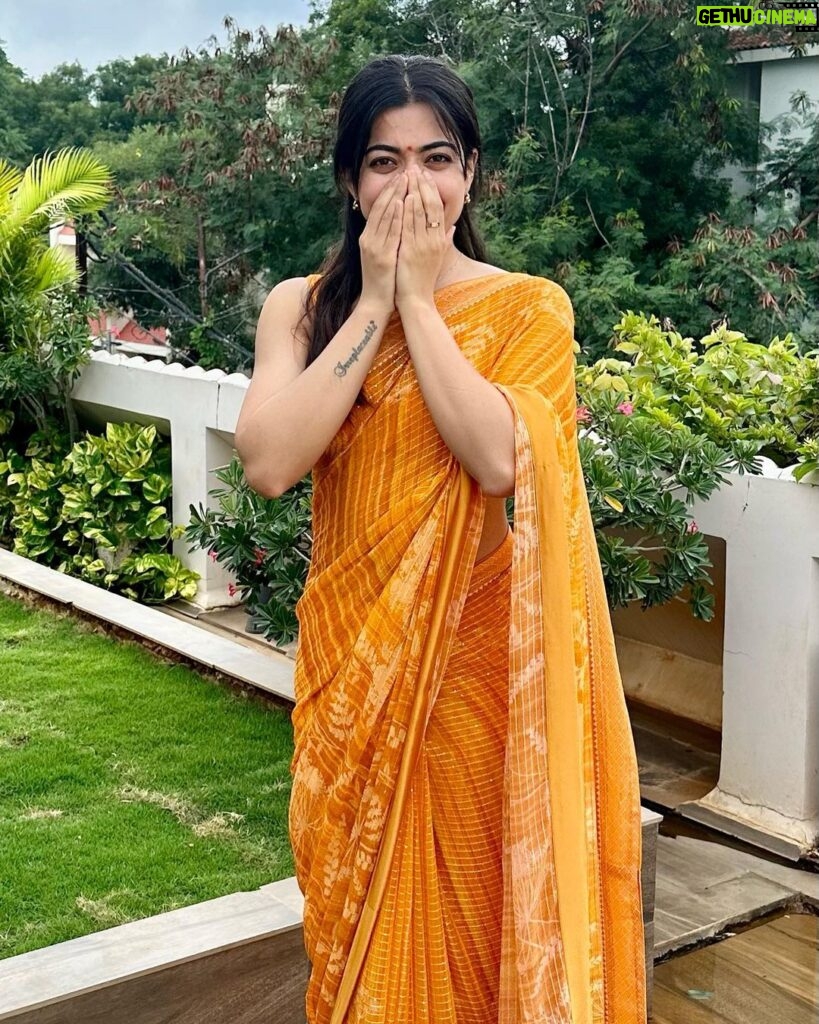 Rashmika Mandanna Instagram - So it’s been almost 6-7 years since I’ve known Sai and his family and 2 days back he - who’s also like a family to me, got married and I had the opportunity to be a part of his big day.. ❤❤ It makes me so happy to see these lovely people around me grow into such amazing human beings and it’s so nice to see all of them so happy. 🤍 I tho still can’t believe he’s married now..🙊😄 but it truly makes me super happy. ❤ Congratulations @saibabu2223 and Preethi.. 🤗 god bless you with all my heart. I wish your lives are filled with happiness always. 🤍🌻 Hyderabad
