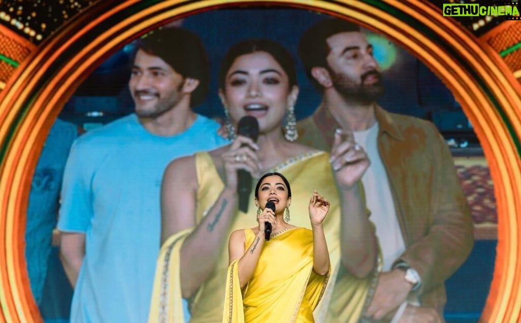 Rashmika Mandanna Instagram - This is THE frame for me guys. Who ever captured this moment for me. Thankyou. ❤ This is all about yesterday - The love, the warmth, the respect, the madness, the nervousness, the anticipation but over all The magic of the moment. So grateful to my loves for the endless love. Thankyou all for yesterday. Animal is releasing soon. 3 more days to go. 🥰❤