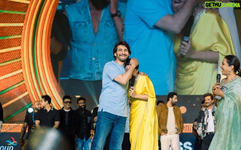 Rashmika Mandanna Instagram - This is THE frame for me guys. Who ever captured this moment for me. Thankyou. ❤️ This is all about yesterday - The love, the warmth, the respect, the madness, the nervousness, the anticipation but over all The magic of the moment. So grateful to my loves for the endless love. Thankyou all for yesterday. Animal is releasing soon. 3 more days to go. 🥰❤️