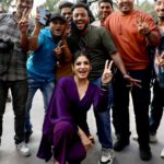 Raveena Tandon Instagram – An appreciation post to those , who strive in all weather , our Papparazzi, to bring Us to You♥️🙏🏻 thank you for the good wishes paps! #karmmacalling  streaming now on @disneyplushotstar