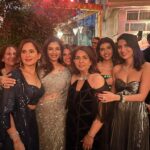 Raveena Tandon Instagram - Celebration time …. With friends and family and my three most favourite men… @rakeyshommehra Styled by : @kmundhe4442 Outfit by :@aariindia Photographery by : @visualaffairs_va