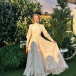 Rebecca Flint Instagram - a new story awaits 📝 I had the pleasure of watching the brand new @bridgertonnetflix series: Queen Charlotte 👑 You know I’m such a huge fan of this show, I love how fun it is and how accessible it makes enjoyment of the aesthetics and fantasy of the Regency era! Netflix held a beautiful garden party in the heart of Leicester Square 📍with afternoon tea, toasts, astronomers, and the best dressed guests I’ve ever seen 😊 If you’re a fan of the Bridgerton universe, this prequel comes out on 4th May, be there! 🐎 #queencharlotte #queencharlottegardenparty #bridgerton #netflix #vintagelauraashley #lauraashley #lauraashleyuk #thisjaneaustenlife #lafemmeparisienne #coquettefashion #parisiennegirl #asecondofwhimsey #amomentofwonder #meadowcore #warmcore #vintagecore #quietchaotics #monlook #embracingtheseasons