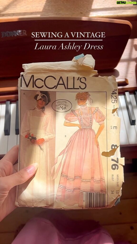 Rebecca Flint Instagram - sewing a vintage Laura Ashley dress 🪡 MCCALLS 8876 💫 ⁣ ⁣ ⁣ #historicalsewing #vintagesewing #vintagelauraashley #lauraashleydress #prairiedress #70sfashion #60sstyle London, United Kingdom