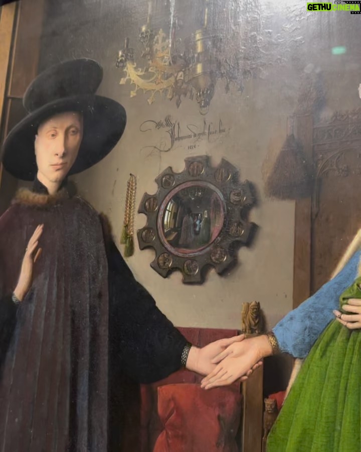 Rebecca Flint Instagram - in 1434 Jan Van Eyck’s hand carved a portrait that keeps us guessing at its mysteries, over 589 years later 💭 Did you know you can see this world-famous painting in London, for free? 📍 National Gallery, London #arnolfiniportrait #arnolfini #arnolfinimarriage #janvaneyck #nationalgallery #londonmuseum #arthistorynerds #historyofarts #classicalpainting #arttravel #museumaesthetic #artgallery #vintagelauraashley #lauraashleyvintage #lauraashleyuk #lauraashley #coquette #coquettefashion #faecore #romanticstyle #softgirlaesthetic #dreaminginpictures #asecondofwhimsey #parisiennegirl #historyofart #1400s #15thcenturyart #15thcenturyfashion #15thcenturypainting #15thcentury