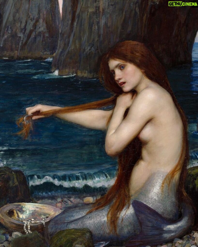 Rebecca Flint Instagram - contemplating mermaidhood at paradise beach 🧜‍♀ ⁣ ⁣ 01: A Mermaid, John William Waterhouse, 1901 🎨⁣ ⁣ 02: Mermaids Frolicking in the Sea, Charles-Édouard Boutibonne, 1883 🌊⁣ ⁣ I explored the Greek Island coasts last week with my friends for a dreamy summer holiday 😊 I’m often nervous of boats but luckily I had a great time and no troubles. I’ve been working hard lately so it was a delight to relax in the salty sun!