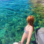Rebecca Flint Instagram - contemplating mermaidhood at paradise beach 🧜‍♀️ ⁣ ⁣ 01: A Mermaid, John William Waterhouse, 1901 🎨⁣ ⁣ 02: Mermaids Frolicking in the Sea, Charles-Édouard Boutibonne, 1883 🌊⁣ ⁣ I explored the Greek Island coasts last week with my friends for a dreamy summer holiday 😊 I’m often nervous of boats but luckily I had a great time and no troubles. I’ve been working hard lately so it was a delight to relax in the salty sun!