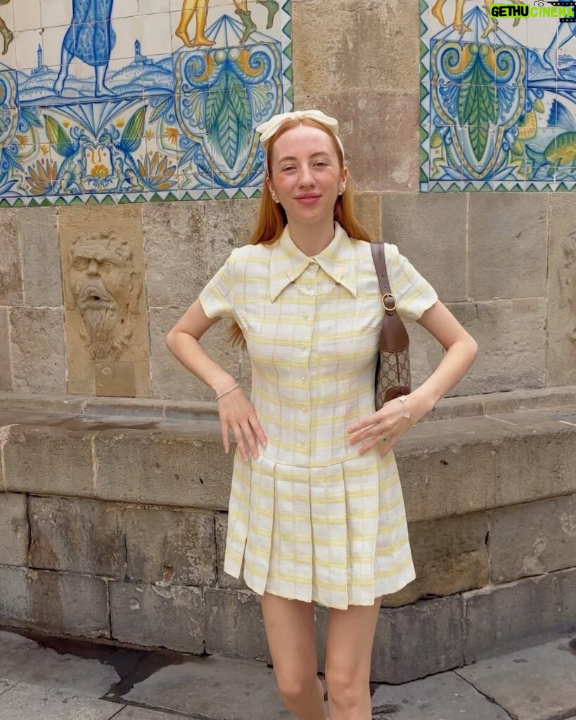 Rebecca Flint Instagram - this yellow drop waist vintage dress is an all time favourite - a lucky find vintage shopping from Tokyo this summer ☀ if the weather is gorgeous I would wear it every day!
