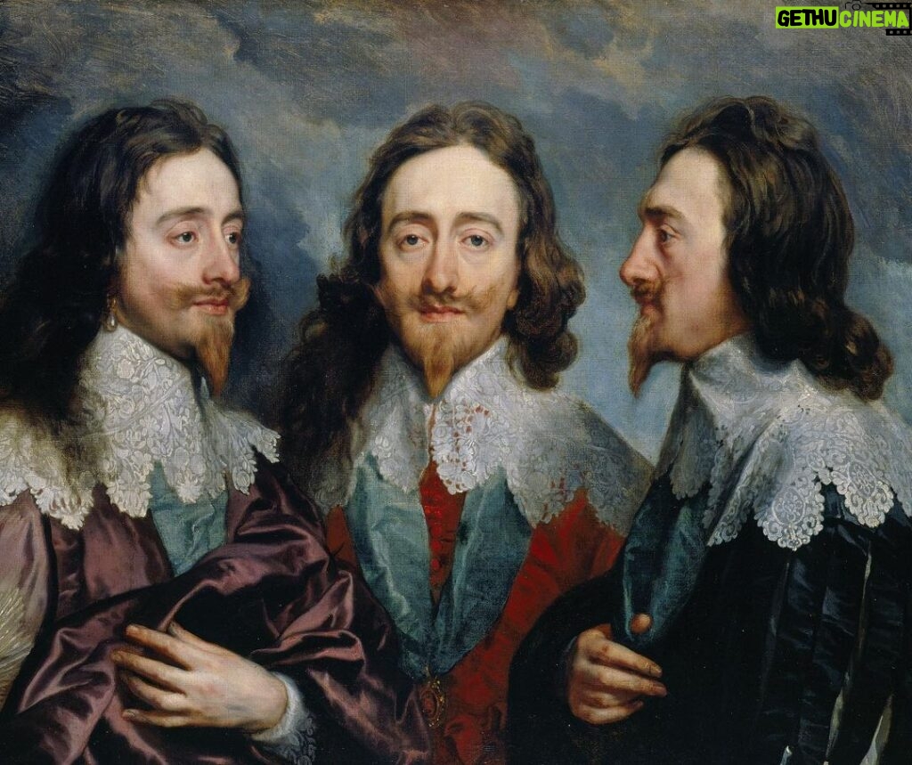 Rebecca Flint Instagram - Trying my hand at a triple portrait, after Anthony Van Dyck’s Charles I in Three Positions 🎨 I always was so captivated by the composition of this piece. I really explored the reason why he was painted in this way - I have some videos explaining it coming out soon! For now, here’s my attempt. Created in Photoshop 🚀 #anthonyvandyck #17thcenturyart #arthistory #historyofart #charlesi #kingcharlesi #charlesiinthreepositions #bernini #royalcollectiontrust #1600sart
