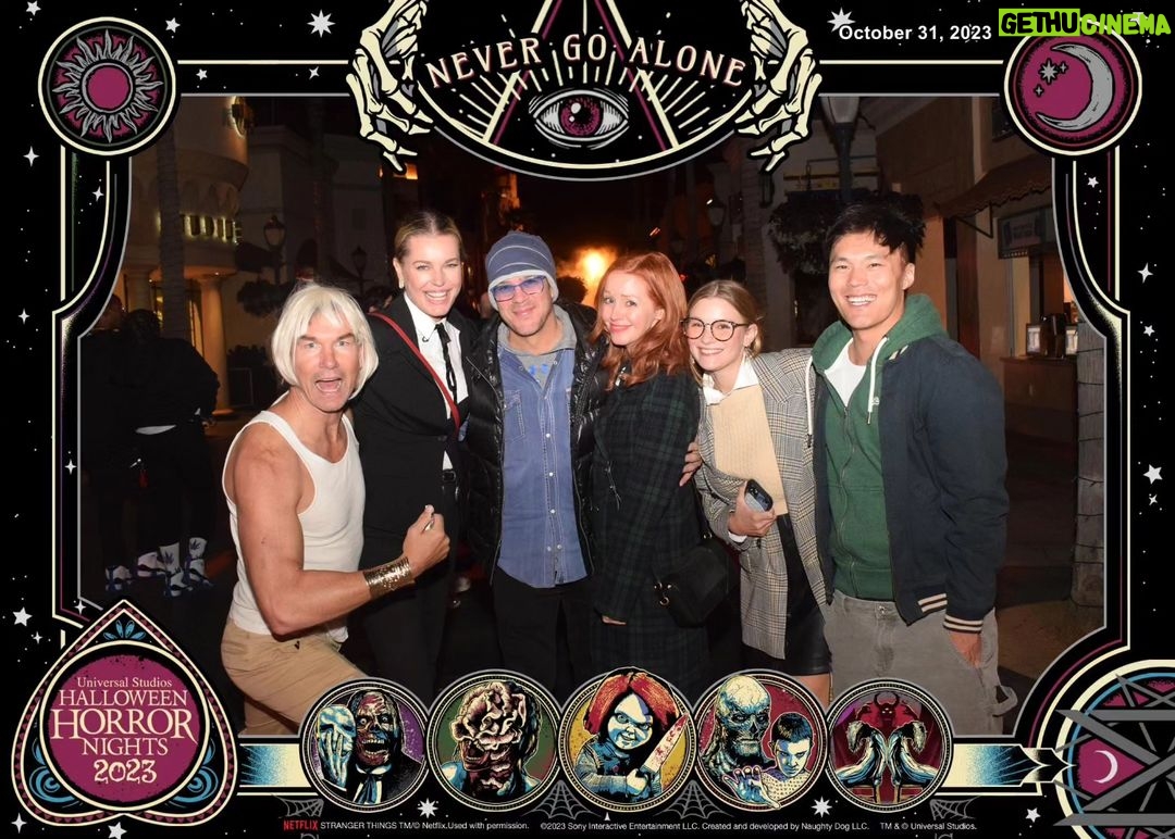 Rebecca Romijn Instagram - Love my fam. #universalhhn Halloween Horror Nights - Hollywood