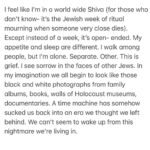 Regina Spektor Instagram – Filled with thoughts, filled with feelings, crying daily, pushing myself to see what’s out there, praying for the hostages to be returned, praying for civilians to stay alive, staying strong yet not bitter, loving more and more and more. That’s where I’m at 🤍🩵💙💪🇮🇱. Am Yisrael Chai 🙌