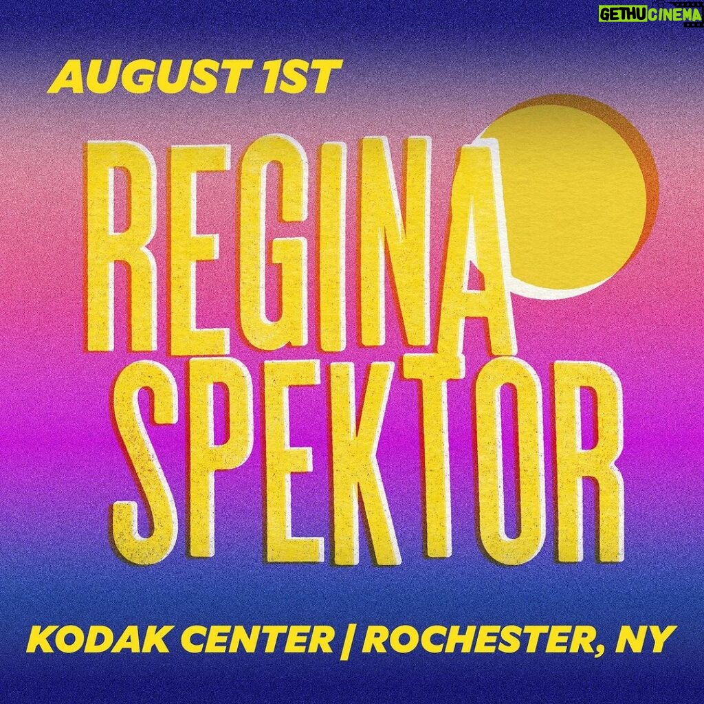 Regina Spektor Instagram - Rochester, I’m HERE for the first time! Finally! Come see me @kodak_center TONIGHT 👊🌟 🎶Yesterday, my pal @faergolzia who lives here, took me on a beautiful walk. Scroll for some 📷 (the blue heron is super ghost like… and nature is better in real life… I wonder who’s resting under the very worn out cemetery stone…) Thank you to @chris.tucci for the fun poster!!!💫🌈🙌*drop song requests- let’s see if I can practice some in the dressing-room 🙈🎶💕