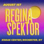 Regina Spektor Instagram – Rochester, I’m HERE for the first time! Finally! Come see me @kodak_center TONIGHT 👊🌟 🎶Yesterday, my pal @faergolzia who lives here, took me on a beautiful walk. Scroll for some 📷 (the blue heron is super ghost like… and nature is better in real life… I wonder who’s resting under the very worn out cemetery stone…)
Thank you to @chris.tucci for the fun poster!!!💫🌈🙌*drop song requests- let’s see if I can practice some in the dressing-room 🙈🎶💕