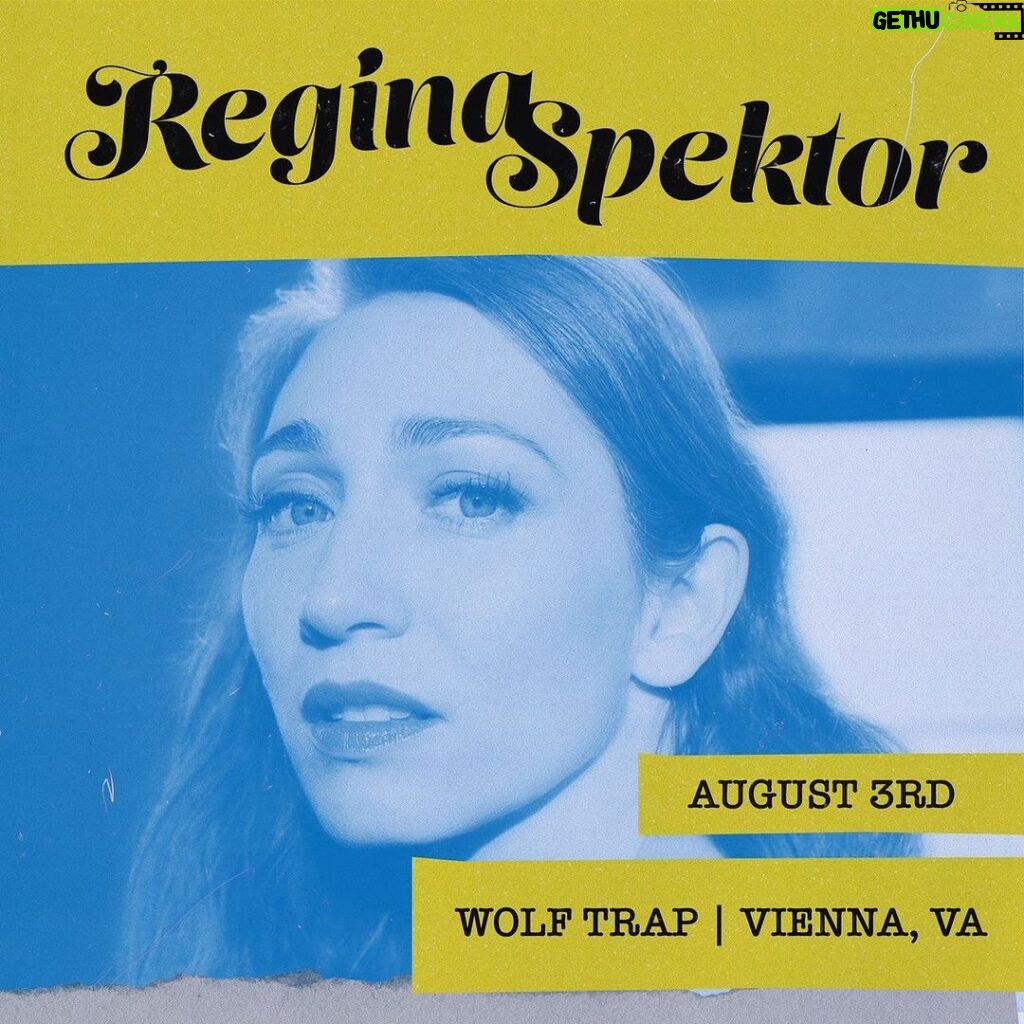 Regina Spektor Instagram - @wolf_trap! Can’t wait to see all my Virginia and DC peeps 👊💕 I’m coming to you, with the incredible @realaimeemann, on August 3rd! Get your tickets in the link in bio and let me know any special song requests!💕💫🎶