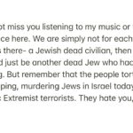 Regina Spektor Instagram - I will not be silent, and if you care-please don’t be silent either. Your Jewish friends need you… #israel 💔💙✡️👊