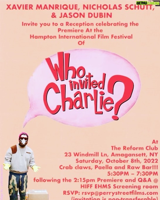 Reid Scott Instagram - So excited to finally debut our film @whoinvitedcharlie_film at the Hamptons InternationalFilm Festival. @hamptonsfilm If you’re out that way come by and say hi and check out the movie!