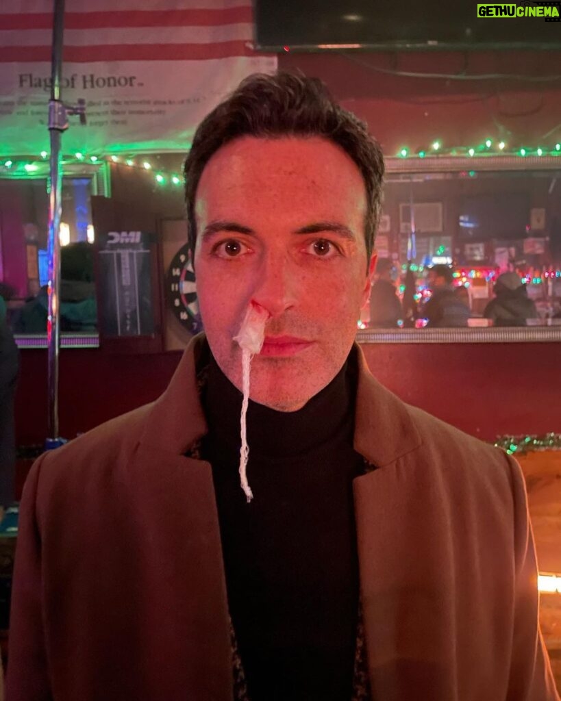 Reid Scott Instagram - Why do I have a feminine hygiene product shoved up my nose? You'll have to watch @whoinvitedcharlie_film when it hits theaters to find out...