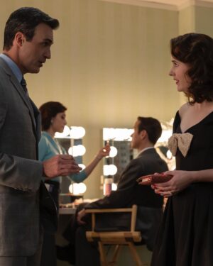 Reid Scott Instagram - The finale is here! The final face off between Midge Maisel and Gordon Ford. Such and emotional day shooting the last few scenes, and I will forever be grateful for being invited into this wonderfully weird family of truly amazing artists. Amy Sherman Palladino and Dan Palladino created one of the most iconic shows of all time, and I cannot wait for you all to see how it ends.  @maiseltv @primevideo #gordonfordshow #maiseltv #themarvelousmrsmaisel #mrsmaiselstyle