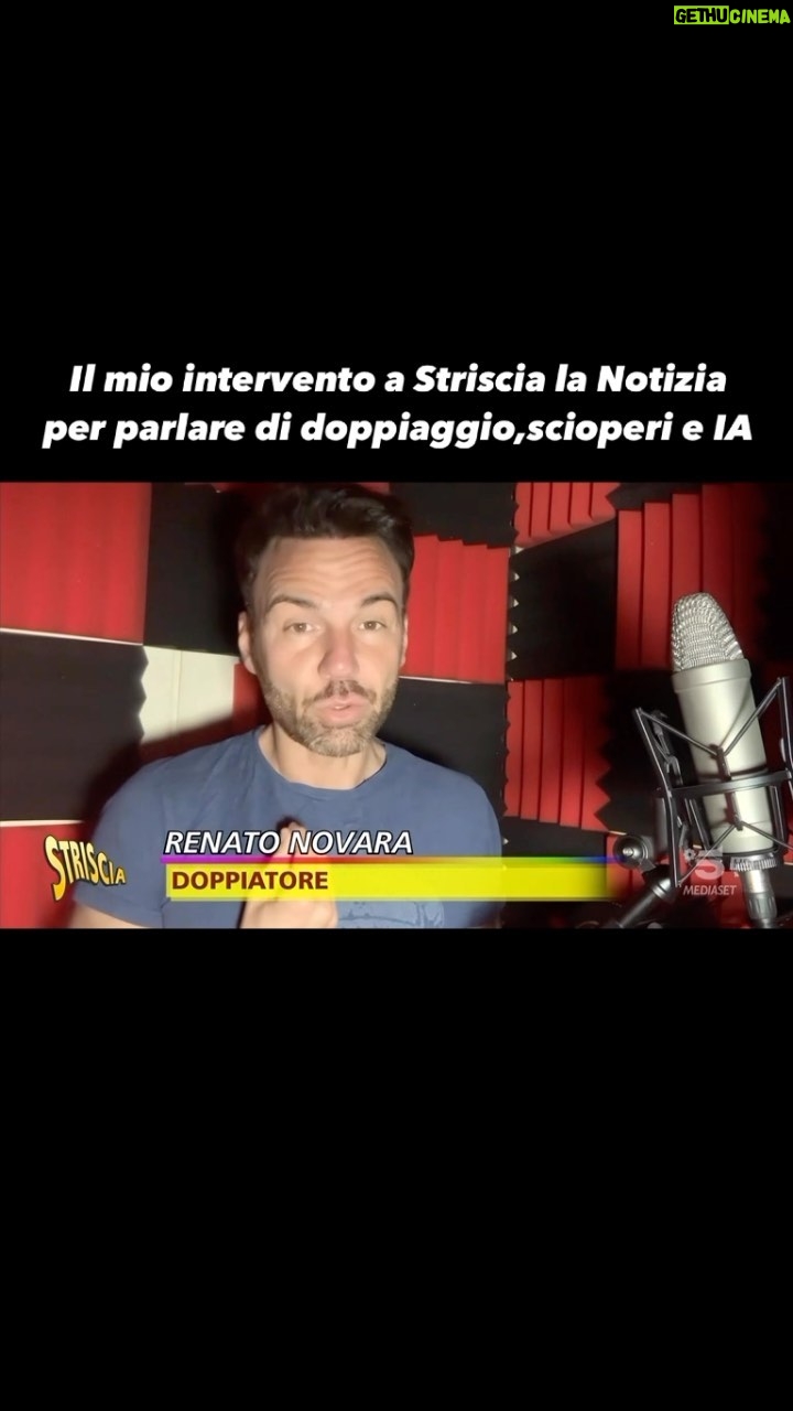 Renato Novara Instagram - Ieri sono intervenuto a Striscia la Notizia per parlare di doppiaggio, di sciopero e di intelligenza artificiale 🎬 Fatemi sapere la vostra!