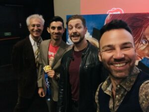 Renato Novara Instagram - Anteprima #onepiecered a Roma. Un quartetto d’eccezione!!! @lucabottale @massimostano @themerluzz