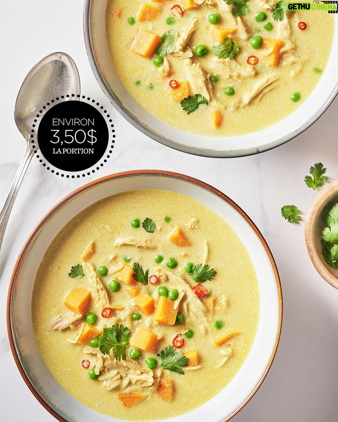 Ricardo Larrivée - 351 Likes - Avec la météo glaciale des prochains jours, on avait envie de vous réchauffer avec cette recette à petit prix! Remplie de gros morceaux de poulet, de cubes de patate douce, de petits pois et d’une portion de riz, c’est le confort assuré avec cette soupe-repas au poulet à l’indienne! 🥣❄️
Lien dans le profil (@ricardocuisine) pour la recette.
__________
With the freezing weather in the upcoming days, we wanted to warm you up with this budget-friendly recipe! Packed with large chunks of chicken, sweet potato cubes, peas, and a serving of rice, this Hearty Indian-Style Chicken Soup. 🥣❄️
Link in the profile (@ricardocuisine) for the recipe.